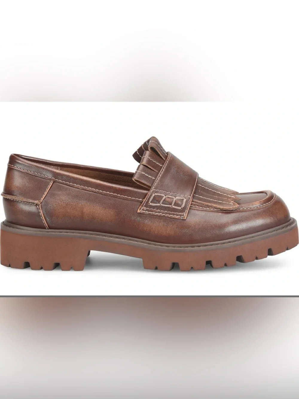 NEW! Kork-Ease Women's Frida Kiltie Loafer — Brown Leather